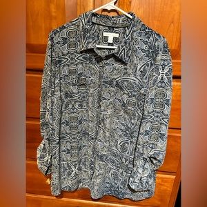Westport 1962 long sleeve Navy paisley top.